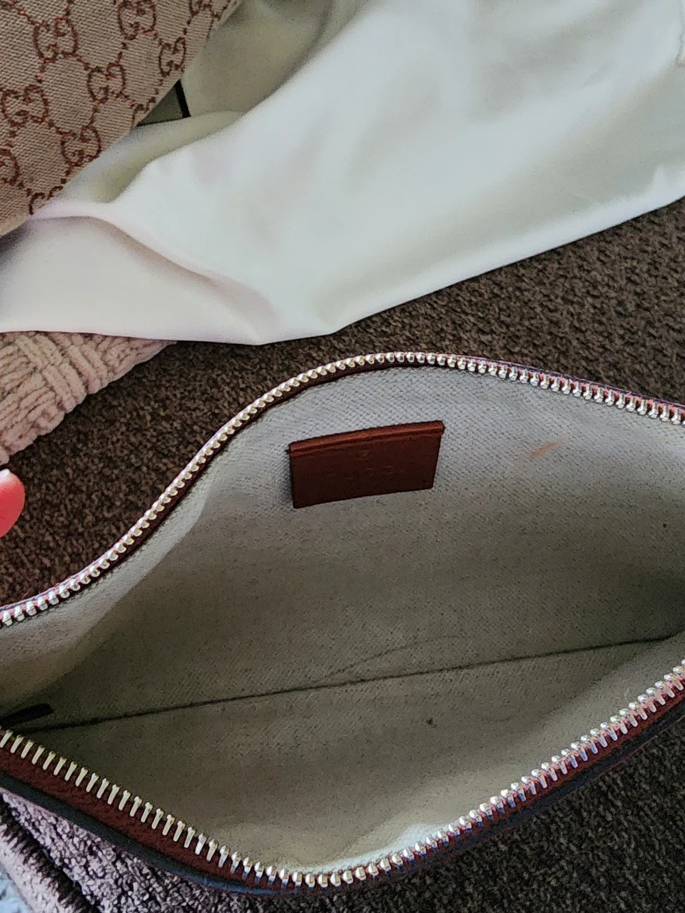 Gucci Brown Monogram Canvas and Leather Shoulder Bag - Picture 8 of 8